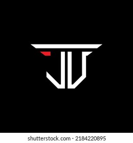 Diseño creativo del logotipo de la letra JU con gráfico vectorial
