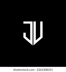 JU letter logo design with black background in illustrator. Vector logo, calligraphy designs for logo, Poster, Invitation, etc.