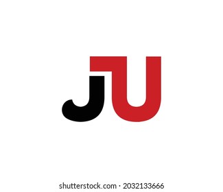 JU letter logo design vector template