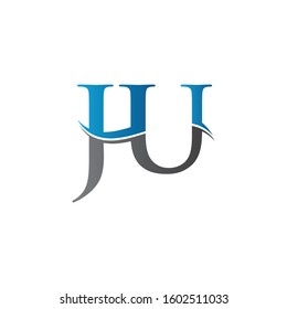 JU letter Type Logo Design vector Template. Letter JU logo Design