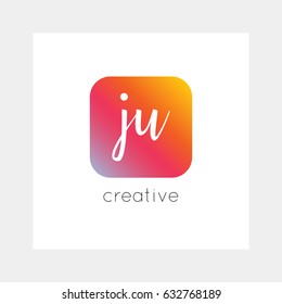 JU logo, vector. Useful as branding, app icon, alphabet combination, clip-art.