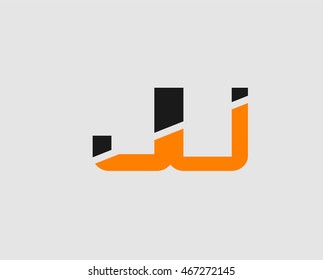 JU negative space letter logo
