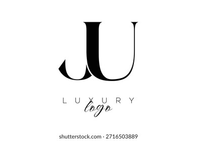 JU Serif Letter Monogram Typography Logo for Elegant Premium Branding Identity