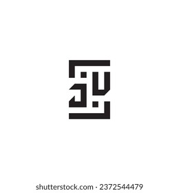 JU square concept retro logo in high quality professional design that will print well across any print media