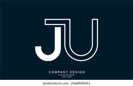 JU, UJ Letras Abstractas Logo Monograma Diseño Fuente Icono