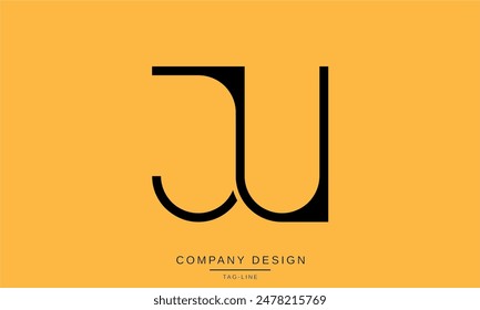 JU, UJ Abstract Letters Logo Monogram design Font Icon