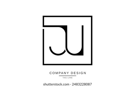 JU, UJ Abstract Letters Logo Monogram design Font Icon