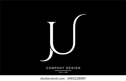 JU, UJ Abstract Letters Logo Monogram design Font Icon