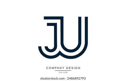 JU, UJ Abstract Letters Logo Monogram Design Font