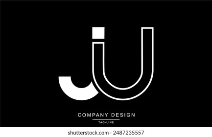 JU, UJ Abstract Letters Logo Monogram design Font Icon