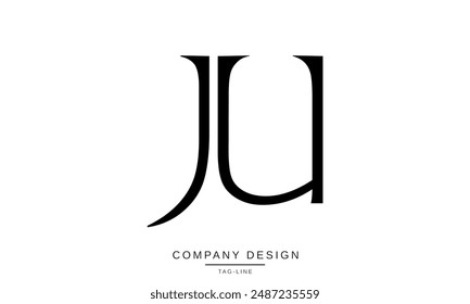 JU, UJ Abstract Letters Logo Monogram design Font Icon