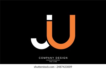 JU, UJ Abstract Letters Logo Monogram design Font Icon