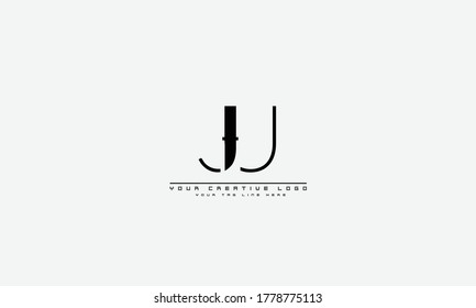 JU UJ abstract vector logo monogram template
