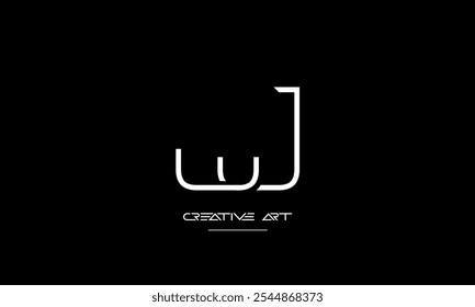 JU, UJ, J, U abstract letters logo monogram