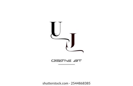 JU, UJ, J, U abstract letters logo monogram