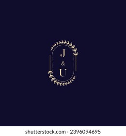 JU wedding initial logo in high quality professional design that will print well across any print media