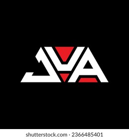 JUA triangle letter logo design with triangle shape. JUA triangle logo design monogram. JUA triangle vector logo template with red color. JUA triangular logo Simple, Elegant, and Luxurious design.