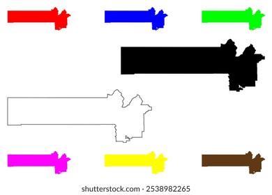 Juab County, State of Utah (U.S. county, United States of America, USA, U.S., US) mapa ilustração vetorial, esboço de rabisco Mapa de Juab