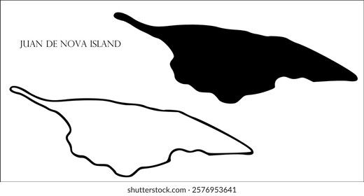 Juan de Nova Island Blank Map, Juande Nova Island Map Outline Vector Images