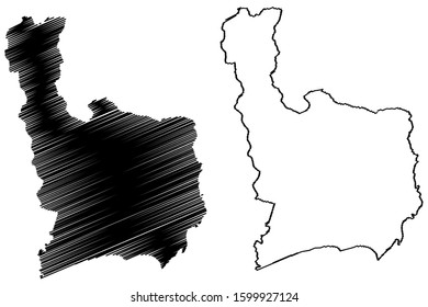 Juana Diaz municipality (Commonwealth of Puerto Rico, Porto Rico, PR, Unincorporated territories of the United States) map vector illustration, scribble sketch Juana Diaz map