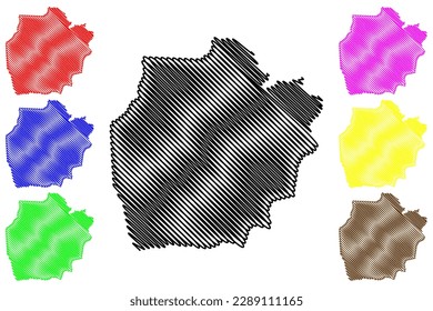 Juazeiro do Norte municipality (Ceará state, Municipalities of Brazil, Federative Republic of Brazil) map vector illustration, scribble sketch Juazeiro do Norte map