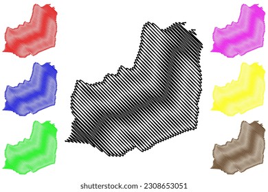 Juazeiro municipality (Bahia state, Municipalities of Brazil, Federative Republic of Brazil) map vector illustration, scribble sketch Joazeiro map