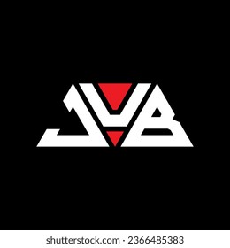 JUB triangle letter logo design with triangle shape. JUB triangle logo design monogram. JUB triangle vector logo template with red color. JUB triangular logo Simple, Elegant, and Luxurious design.