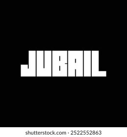 Jubail, Saudi Arabia City in Box Letters Style Vector. Jubail text