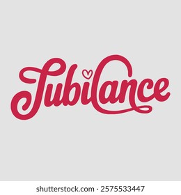 Jubilance script text typography valentine vector  transparent background