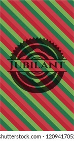 Jubilant christmas badge background.