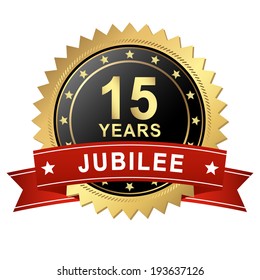 Jubilee Button with Banner - 15 YEARS