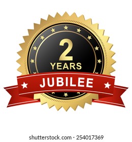 Jubilee Button with Banner - 2 YEARS