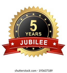 Jubilee Button with Banner - 5 YEARS
