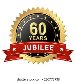 Jubilee Button with Banner - 60 YEARS