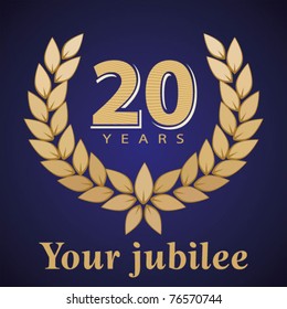 Jubilee, golden laurel wreath 20 years