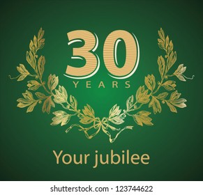 Jubilee, golden laurel wreath 30 years