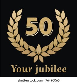 Jubilee, golden laurel wreath 50 years