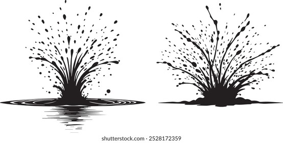 Juce splash silhouette vector illustration 