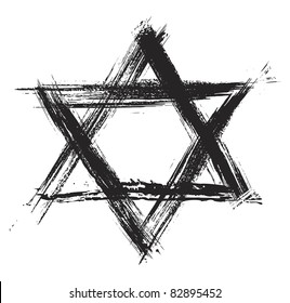 Judaic religion symbol created in grunge style