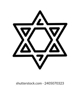 Judaism black icon. Religion isolated element. Digital illustration for web page, mobile app, promo.