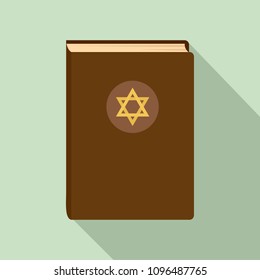 Judaism book icon. Flat illustration of judaism book vector icon for web design