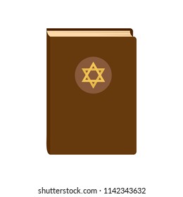 Judaism book icon. Flat illustration of judaism book vector icon for web isolated on white