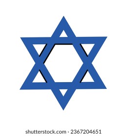 Judaism color concept. Religion isolated element. Digital illustration for web page, mobile app, promo.