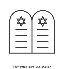 Judaism commandments symbolic linear icon