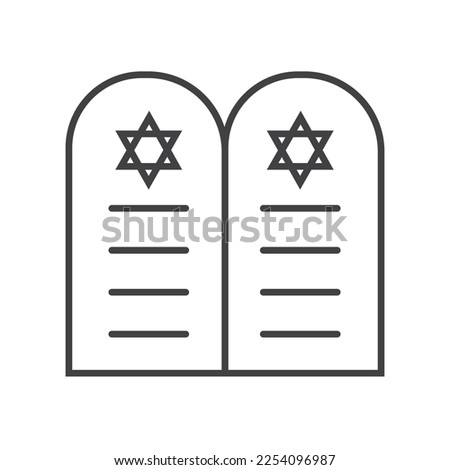 Judaism commandments symbolic linear icon