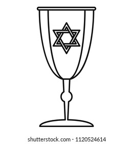 Judaism cup icon. Outline illustration of judaism cup vector icon for web design isolated on white background