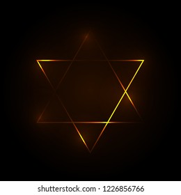 Judaism david, jewish, israel star. Seal of Solomon icon. Vector illustration