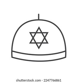 Judaism hat symbolic linear icon