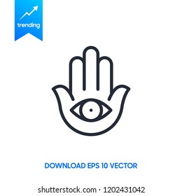 Judaism icon - Hamsa. Vector Isolated flat colorful illustration.