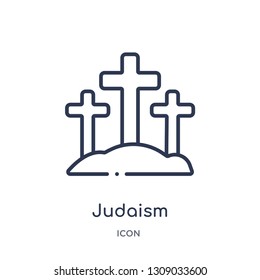 judaism icon from religion outline collection. Thin line judaism icon isolated on white background.
